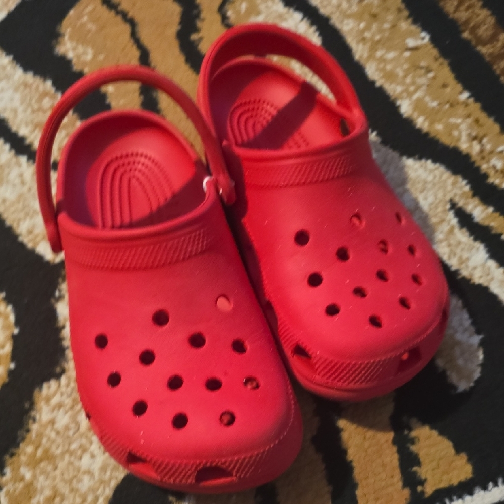 Croc Red Slip-On Clog Sandals with Heel Strap